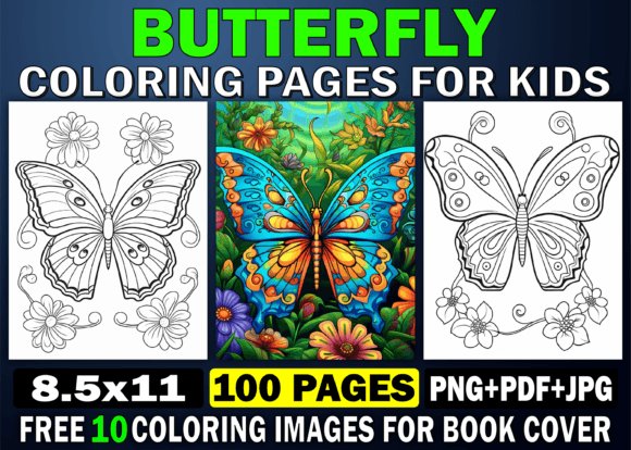100 Cute Butterfly Coloring Book for KId: A Perfect Resource for Creative Kids