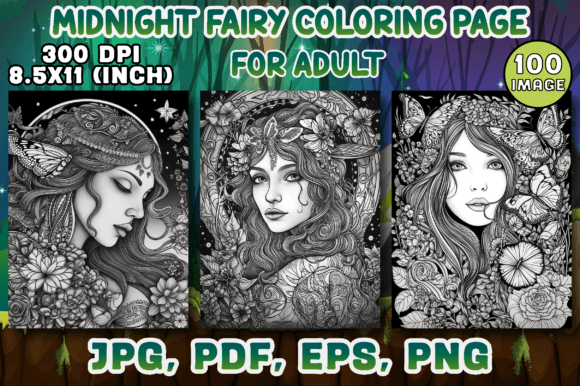 100 Midnight Fairy Coloring Pages: A Gateway to Imagination and Magic