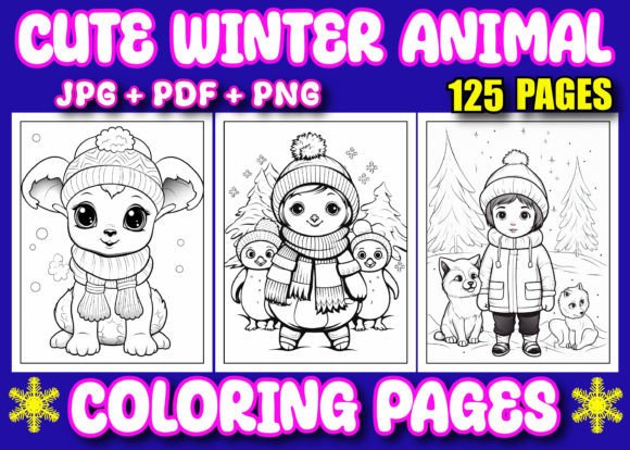 125 Cute Winter Animal Coloring Pages: A Perfect Addition to Your KDP Interior