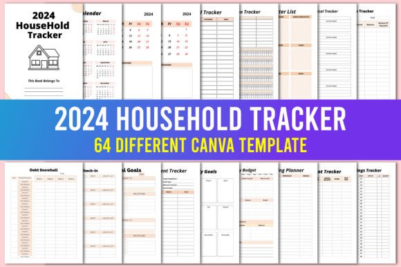 2024 Household Tracker Canva KDP