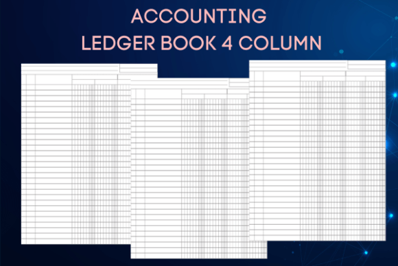 4-Column Accounting Ledger Book