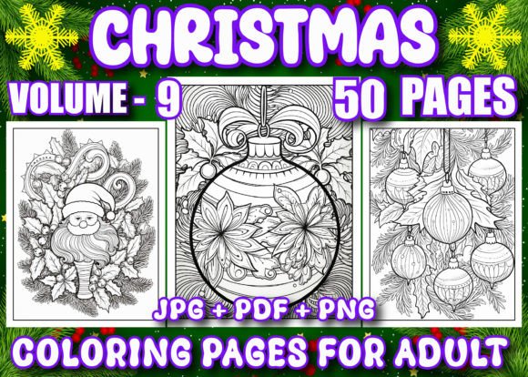 50 Christmas Coloring Pages for Adult