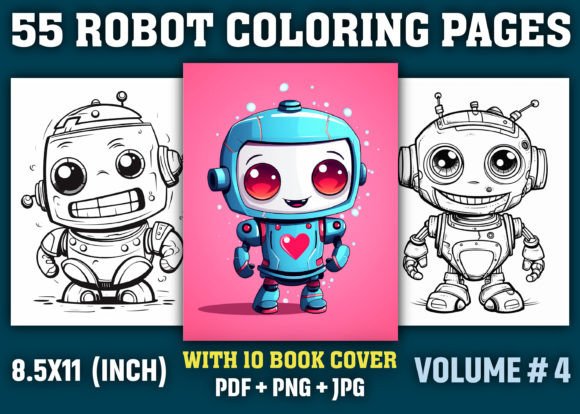 55 Robot Coloring Pages for Kids - Kdp: A Creative Resource for Digital and Print Use