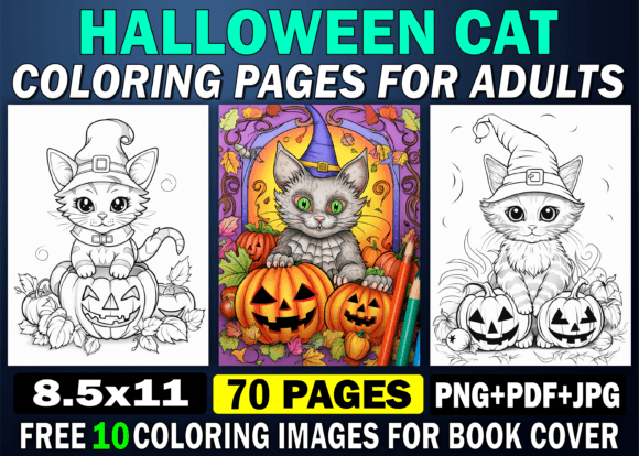 70 Halloween Cat Coloring Pages for KDP: A Creative and Profitable Resource for Your Book