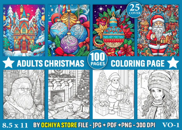 Adults Christmas Coloring Pages - KDP