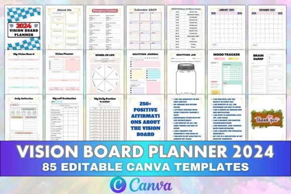 Canva Editable Vision Board Planner 2024: A Powerful Tool for Organizing Your Life