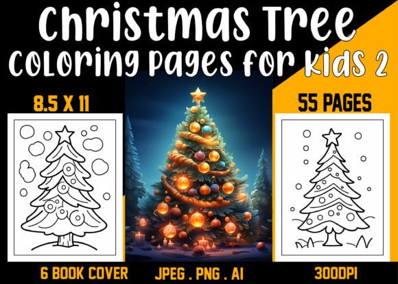 Christmas Tree Coloring Pages for Kids 2