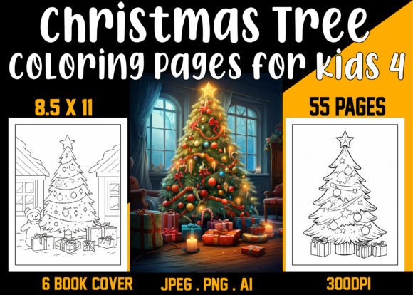 Christmas Tree Coloring Pages for Kids 4