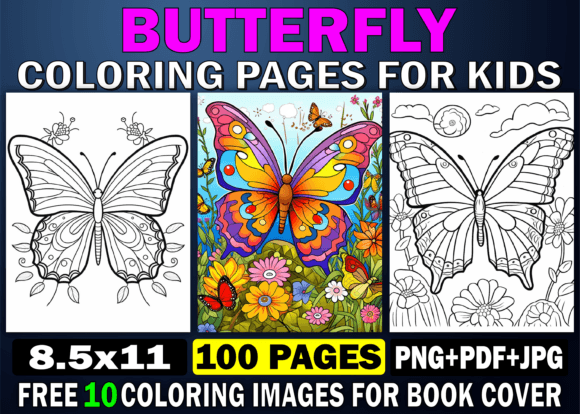 Cute Butterfly Coloring Book for Kids