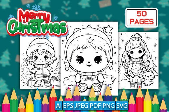 Cute Merry Christmas Coloring Pages for Creative Kids