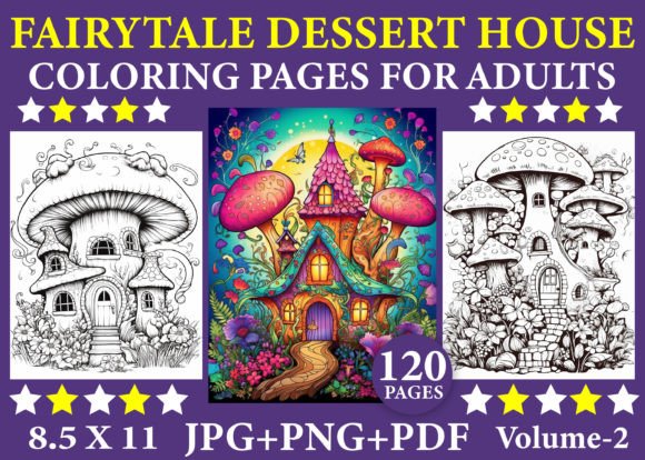 Fairytale Dessert House Coloring Pages: A Creative Escape for Kids and Adults