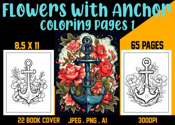 Flowers with Anchor Coloring Pages 1: A Creative Tool for Productivity and Artistic Expression