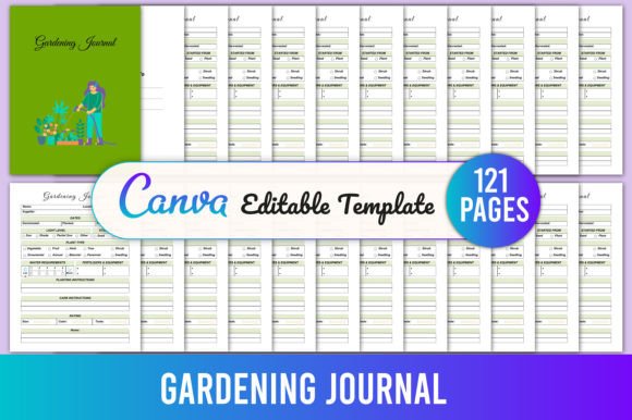 Gardening Journal Planner Canva